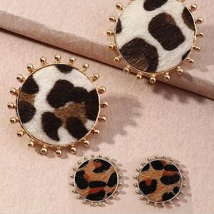 Leopard Stud Earring Set